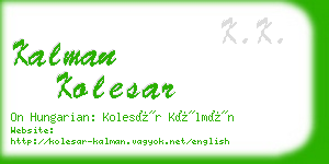 kalman kolesar business card